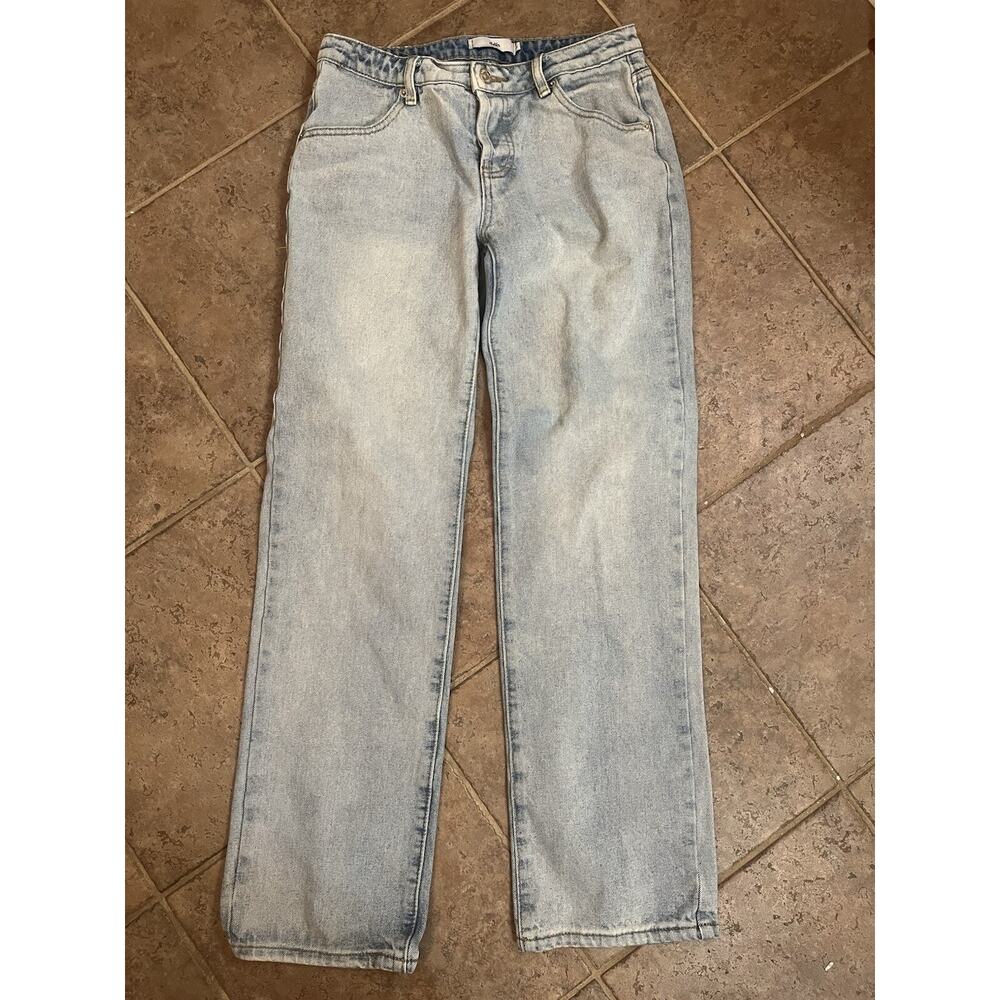 Adika S Light Washed Blue Denim Jeans Boyfriend Jeans Straight Leg Button Fly
